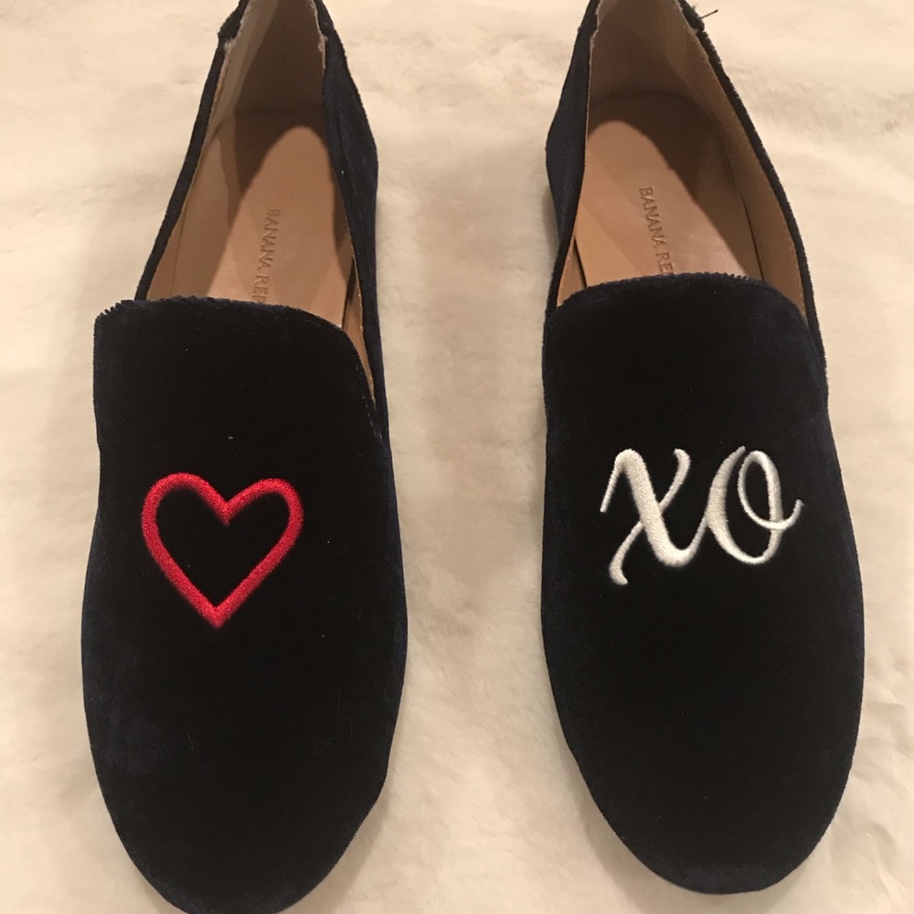 Banana Republic Blue Velvet Smoking Slippers